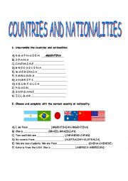 COUNTRIES AND NATIONALITIES