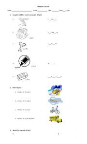 English worksheet: Diagnosis Test II