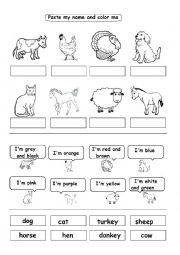 English Worksheet: farm animal vocabulary
