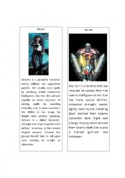 English Worksheet: Superheroes 13 ( Zatanna and Star Girl)