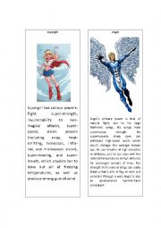 English Worksheet: Superheroes 14 ( Supergirl and Angel X-men)