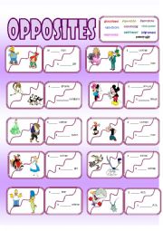 English Worksheet: Opposites cards