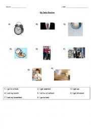 English worksheet: My daily routine