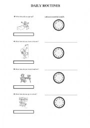 English Worksheet: daily routines