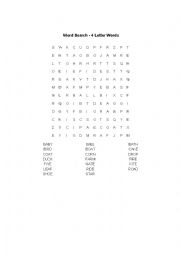 English Worksheet: Word Search