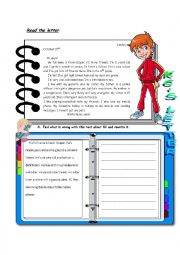 English Worksheet: Reading A Letter