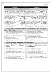 English Worksheet: test 4th form
