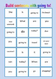 BUILD SENTENCES WITH BE GOING TO