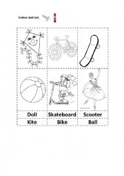 English Worksheet: Worksheet on Toys Vocabulary