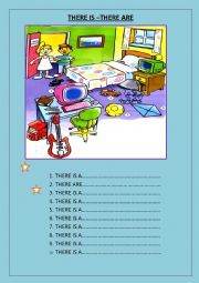 English Worksheet: THERE IS-THERE ARE