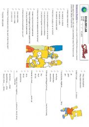 English Worksheet: The Simpsons Quiz