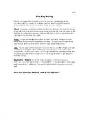 English worksheet: play role activity