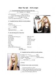 English Worksheet: What the hell by Avril Lavigne