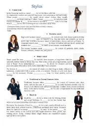 English Worksheet: Styles