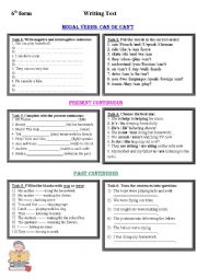 English Worksheet: Writing Test