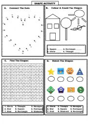 English Worksheet: Shape Activity