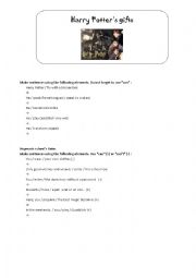 English Worksheet: Harry Potters gifts