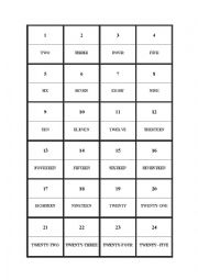 English Worksheet: Numbers Domino