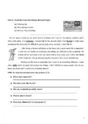 English Worksheet: Fantastic Reading+Writing About Free Time