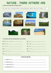 English Worksheet: NATURE  THERE IS/THERE ARE