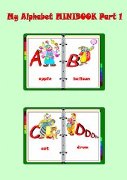 English Worksheet: My Alphabet MINIBOOK Part 1