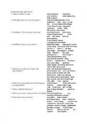 English Worksheet: Shopping and services questions+vocabulary