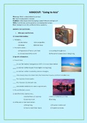 English Worksheet: Travelling abroad!