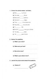 English worksheet: test