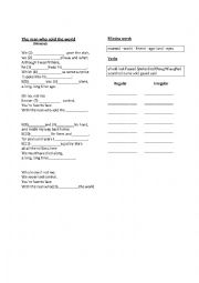 English Worksheet: The man who sold the world