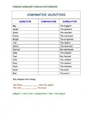 English worksheet: Comparative exercices