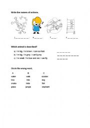 English worksheet: Actions and animals