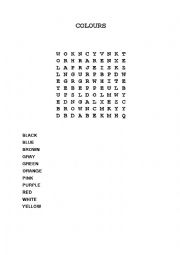 English Worksheet: colours