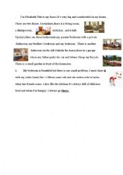 English worksheet: my house