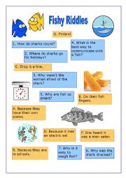 English Worksheet: Fishy Riddles