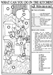 English Worksheet: WHAT CAN YOU DO IN THE KITCHEN?