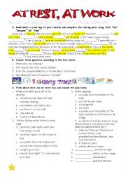 English Worksheet: daily routines/ lets sleep to wake up