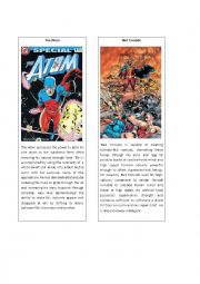 English Worksheet: Superheroes 16 ( The Atom and Red Tornado)