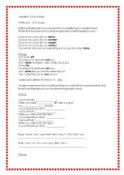 English Worksheet: Valentines Day Song Activity