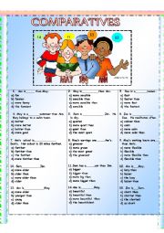 English Worksheet: COMPARATIVES