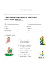 English worksheet: MONTHS AND HOBBIES
