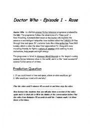 English Worksheet: Doctor Who Episode 1 with Christopher Ecleston - Rose