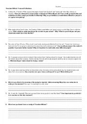 English Worksheet: Freedom Writers Reflection Questions