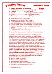 English Worksheet: Present and Past Passive