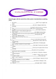 English Worksheet: Causative form