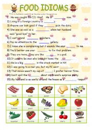 English Worksheet: FOOD Idioms