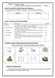 English Worksheet: Lesson5 Tolerance (part2) 9th form