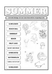 English Worksheet: SUMMER