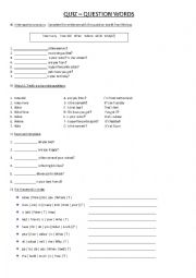 English Worksheet: question words