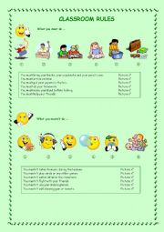 English Worksheet: Classroom rules