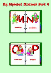 English Worksheet: My Alphabet MINIBOOK Part 4